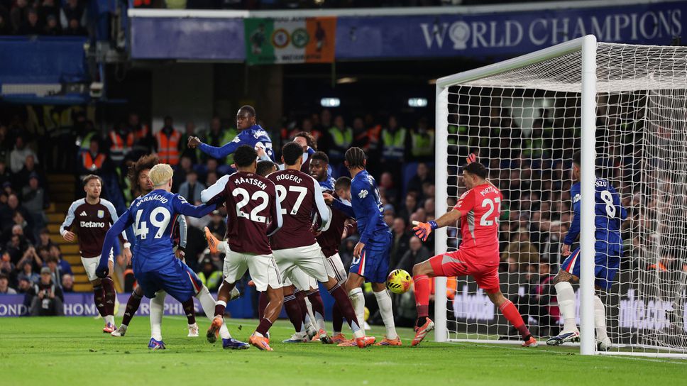 Челси 1:0 Астън Вила, гол на Жоао Педро