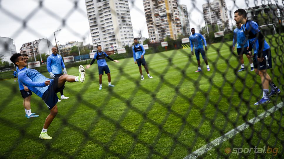 Тренировка на Левски преди мача с Ботев (Пловдив)