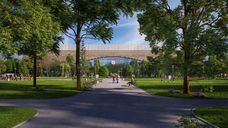 Асфалтираха централната алея пред "Армията"