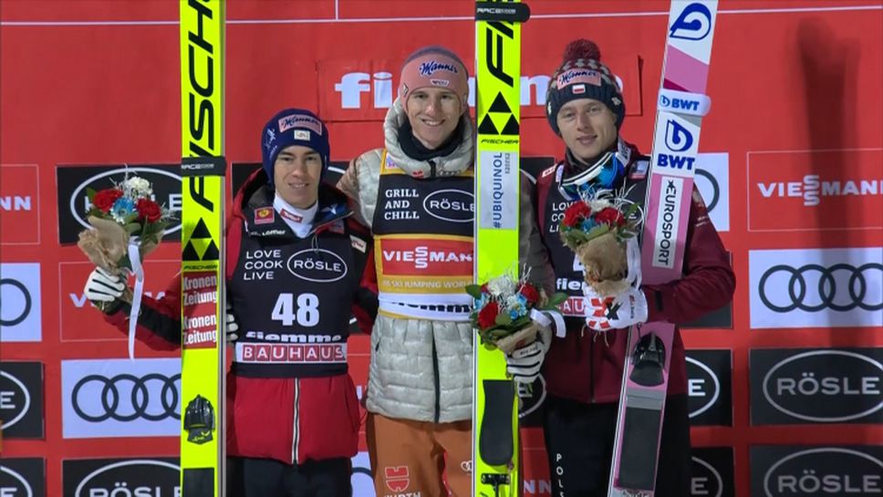 Карл Гайгер спечели състезанието от Световната купа по ски-скок на малката шанца
