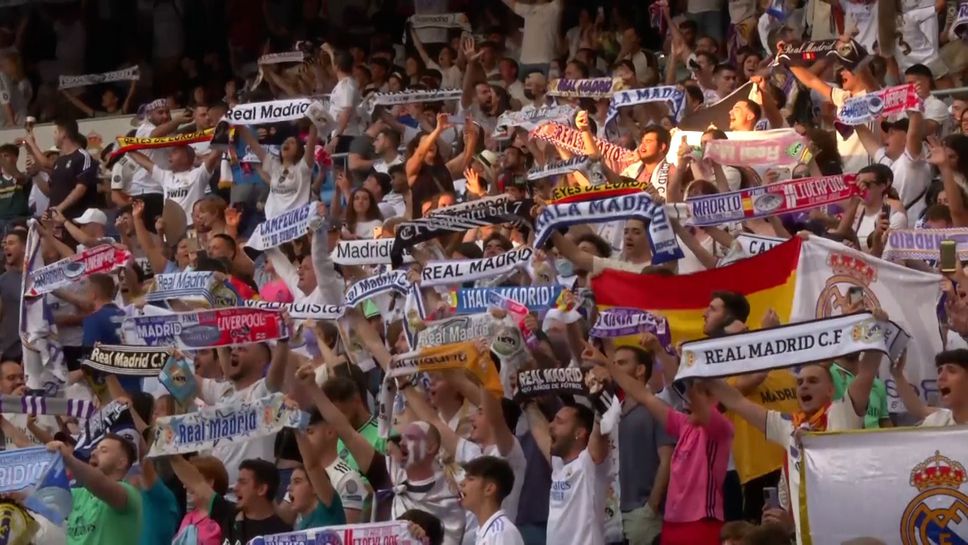 Фенове на Реал Мадрид изпълниха "Сантиаго Бернабеу", за да видят успеха на своите любимци