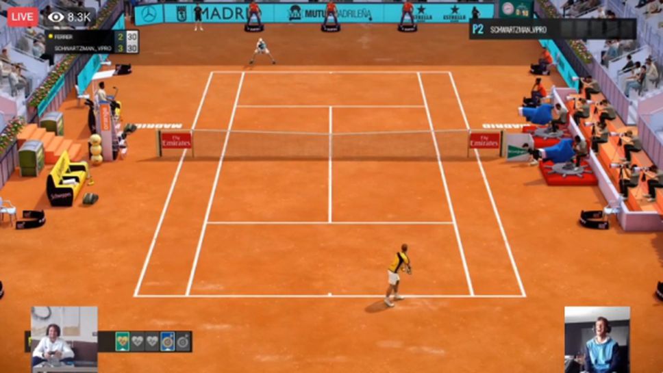 Първият мач от виртуалния Madrid Open вече е в историята