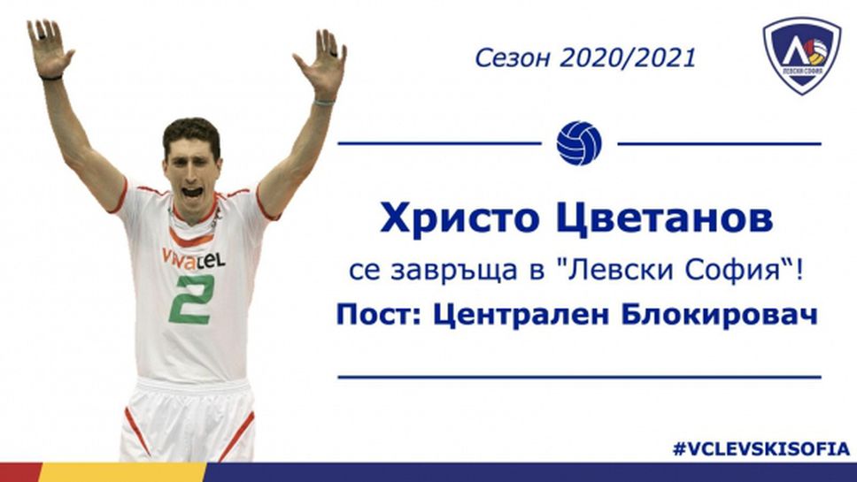 Христо Цветанов: Искам да помогна на Левски да спечели медал