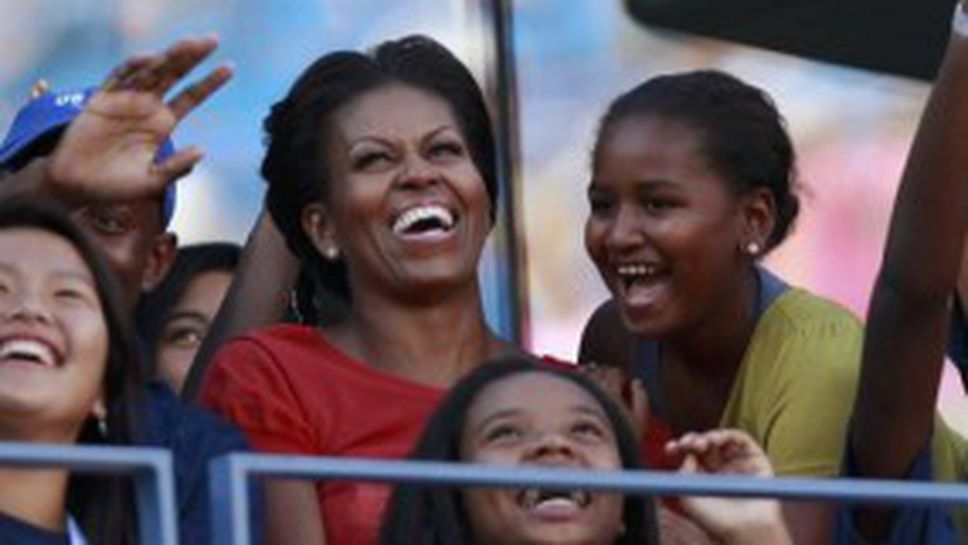 Мишел Обама изгледа победите на Мъри и Надал