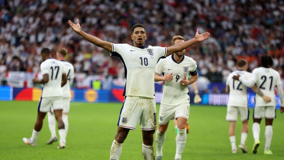 Англия 1:1 Словакия, Белингам спаси "трите лъва" с велик гол
