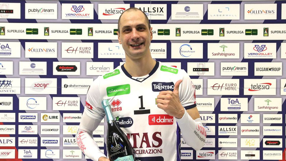 Матей Казийски със 17 точки и MVP, Тренто победи "българския" Монца за трети път 🏐