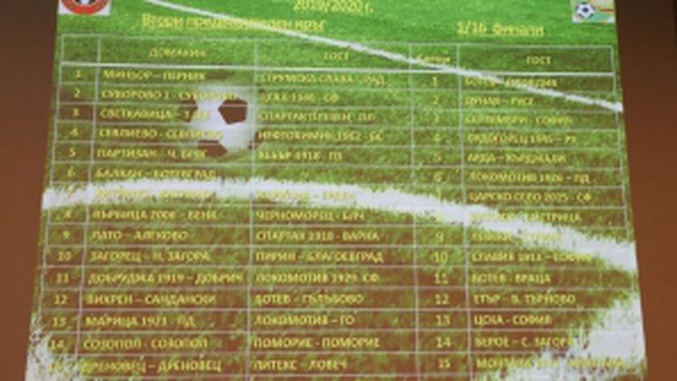 Жребий за Купата на България