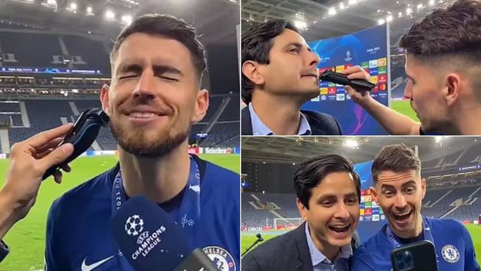Играч на Челси жертва брадата си и обръсна мустака на журналист в ефир (видео)