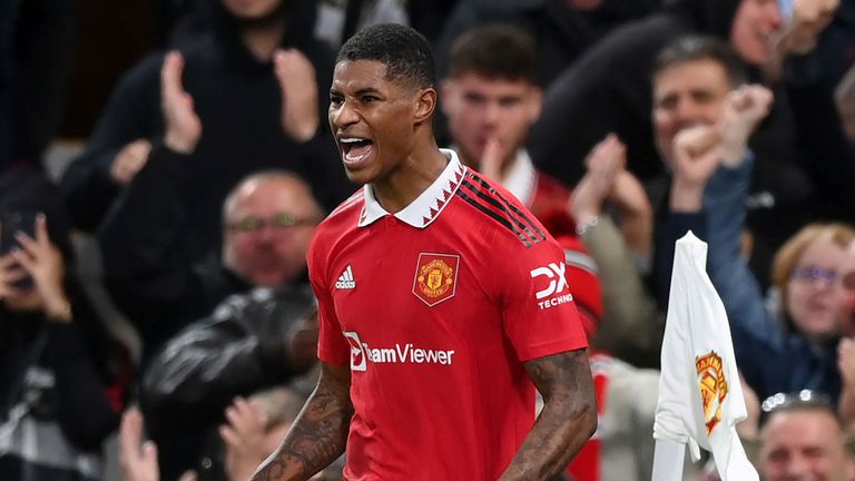 Нападателят на Манчестър Юнайтед Маркъс Рашфорд отбеляза своя гол номер