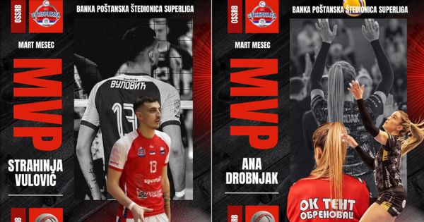 U martu su bili najbolji Vulović i Drobnjak! Odbojkaš Karađorđa i odbojkašica TENT-a obeležili mesec u Superligi
