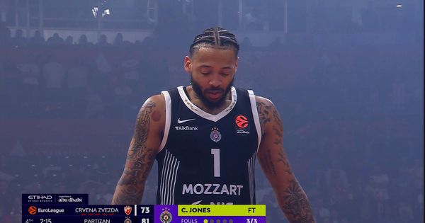 Šta je pogodio Karlik Džons! Plej Partizana dao koš iz "nemoguće" pozicije