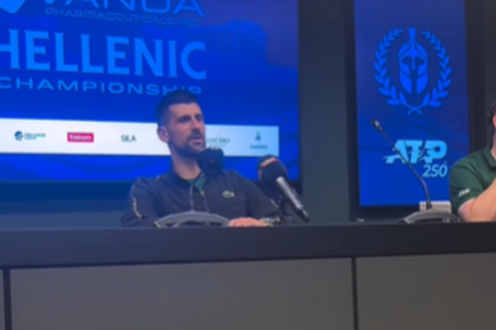 Novak Đoković na konferenciji za medije u Atini (Foto: Sportal)