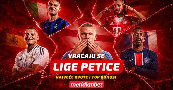 Fudbalski spektakl može da počne: Stižu Lige petice, a Meridian donosi šampionske kvote i bonuse za novu sezonu!