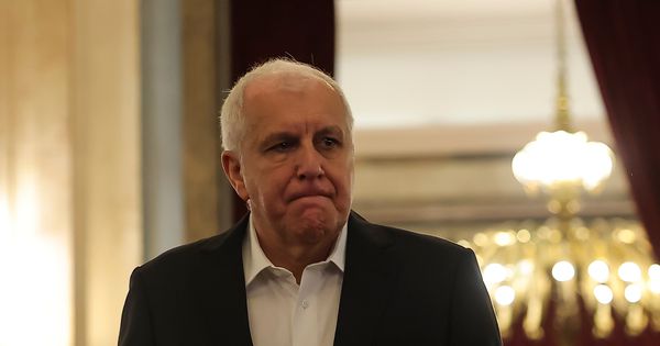 Željko Obradović na komemoraciji Dušku Vujoševiću prvi put sa čelnicima Partizana posle odlaska iz kluba