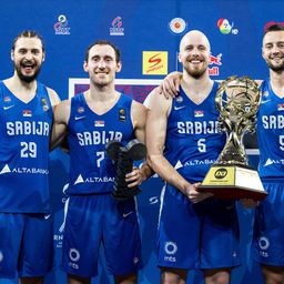 3x3 reprezentacija Srbije, dodela medalja i slavlje nakon zlata na FIBA Kupu šampiona