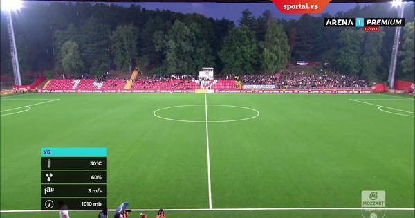 Fudbaleri pokisli na početaku meča Partizan - Zemun