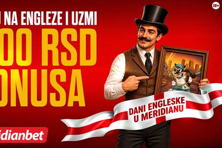 1.000 RSD bonusa za svaki odigrani tiket u Premijer ligi - samo u Meridianu