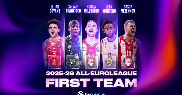 Evroliga izabrala najbolju petorku: Milutinov odbranio čast Srbije