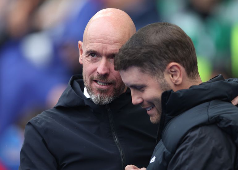 Erik ten Hag i Fabijan Herceler na meču Brajton - Mančester junajted (Paul Terry / Zuma Press)