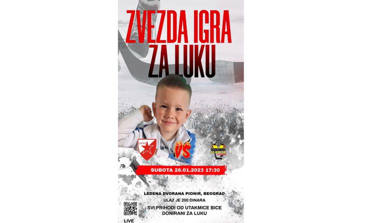 Još jedna akcija u nizu za Luku Stajkovića! Hokejaši sav prihod od ulaznica DONIRAJU za lečenje četvorogodišnjaka