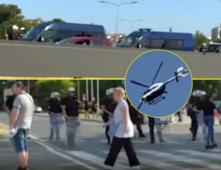 Kakve scene u Beogradu: Helikopter nadleće centar grada, na Autokomandi žandarmerija i konjica zbog navijača /VIDEO/