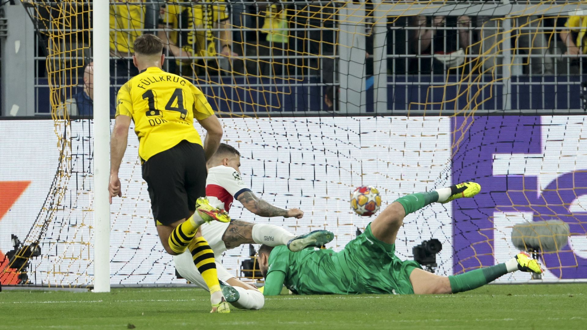 A labda a hálóban, Niclas Füllkrug az első félidő hajrájában szerezte a mérkőzés egyetlen gólját. (Fotó: Getty Images)