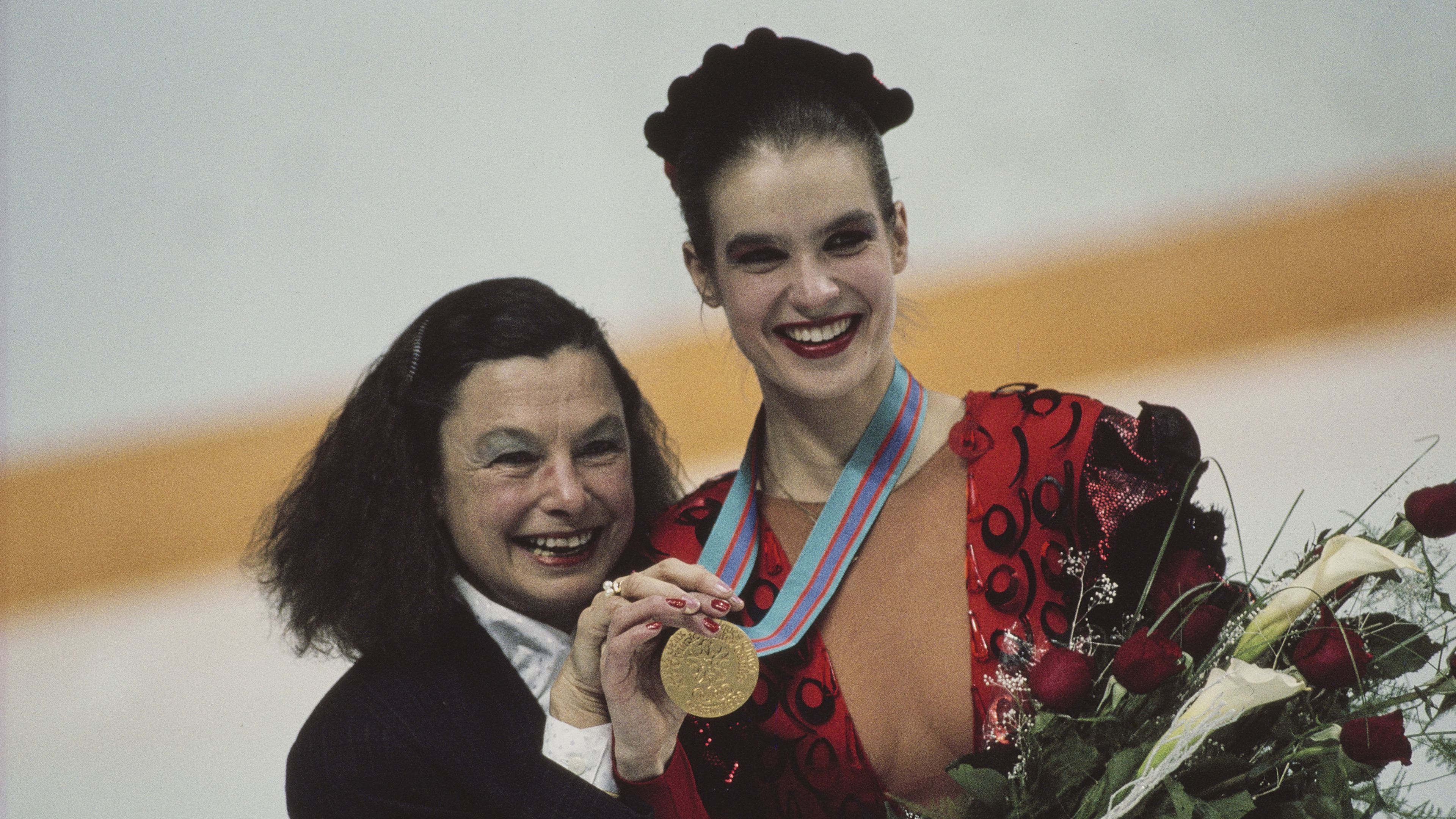 Jutta Müller és Katarina Witt. De sokszor láttuk őket együtt mosolyogni egy-egy nagy győzelem után (Fotó: Getty Images)
