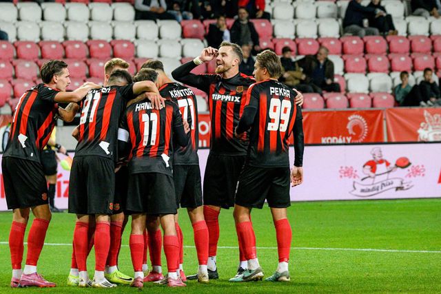 A kispestiek a győztes gólja a lefújás előtt jött. Fotó Honvéd FC