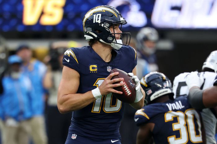 Justin Herbert a Raiders elleni mérkőzésen