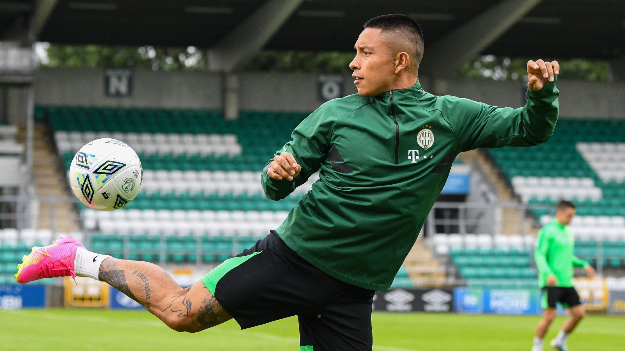 Az első meccsen remekelő Cristian Ramírez nagyon készül a Shamrock Rovers elleni visszavágóra (Fotó: Ferencvárosi Torna Club/Facebook)