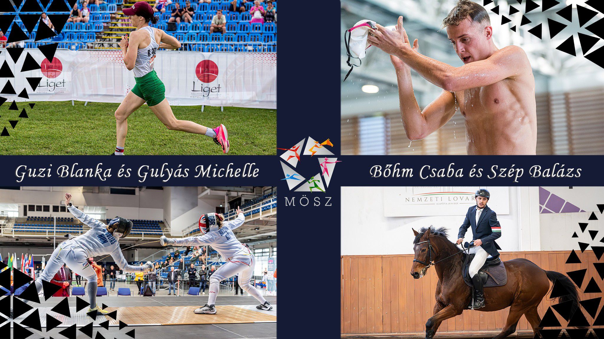 A négy megajándékozott olimpikon (Fotó: Facebook/Hungarian Pentathlon)