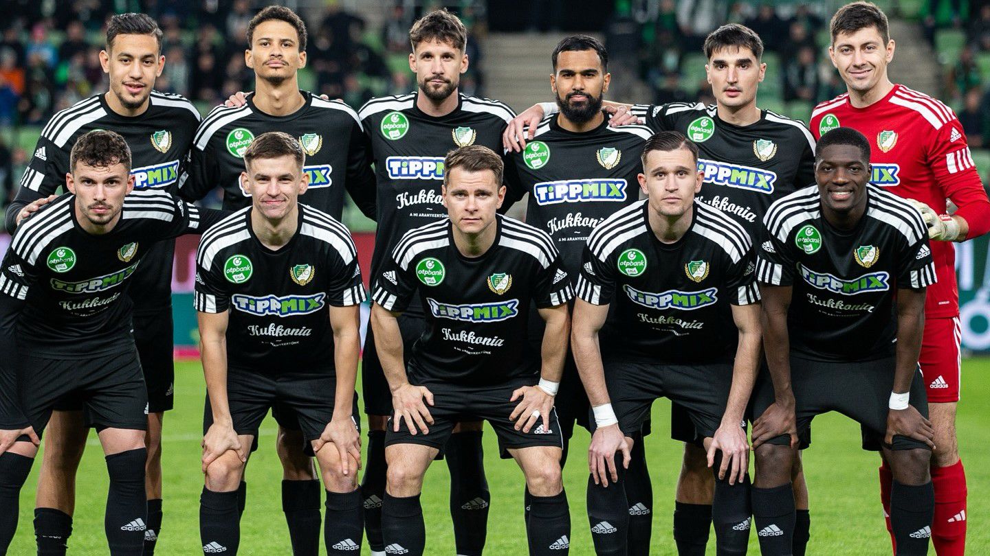 Albion Marku (első sor, balról az első) pályafutása legszebb gólját érte el a Groupama Arénában. (Fotó: eto.hu)