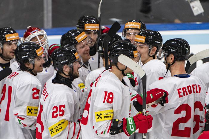 A magyar csapat játékosai így ünnepelték győzelmüket Olaszország ellen