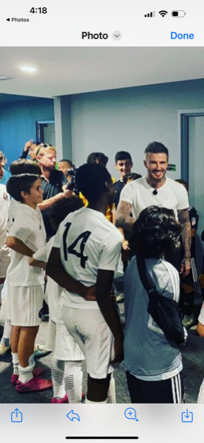 David Beckham, a floridai klub résztulajdonosa személyesen gratulált a klub U15-ös csapatának a bajnoki címéhez