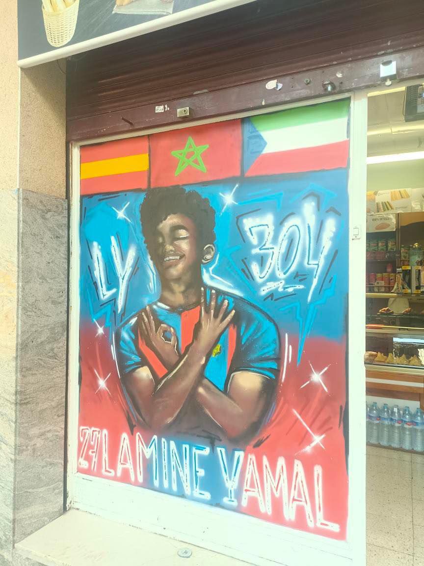 Lamine Yamalnak már graffitije is van Rocafondán