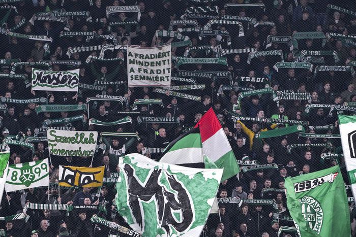A Ferencváros szurkolótábora (Fotó: MTI)