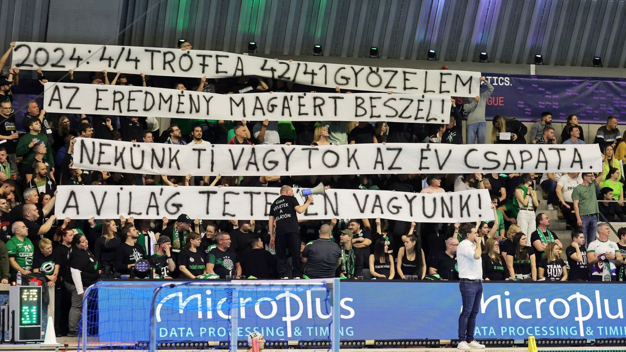 Üzentek a Ferencváros szurkolói: A világ tetején vagyunk!