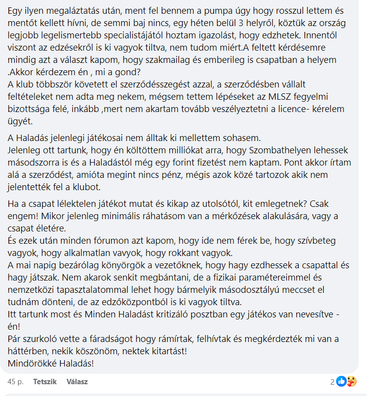 Bajner Bálint a Facebookon borította a bilit (Forrás: facebook.com/bkozephaladas)