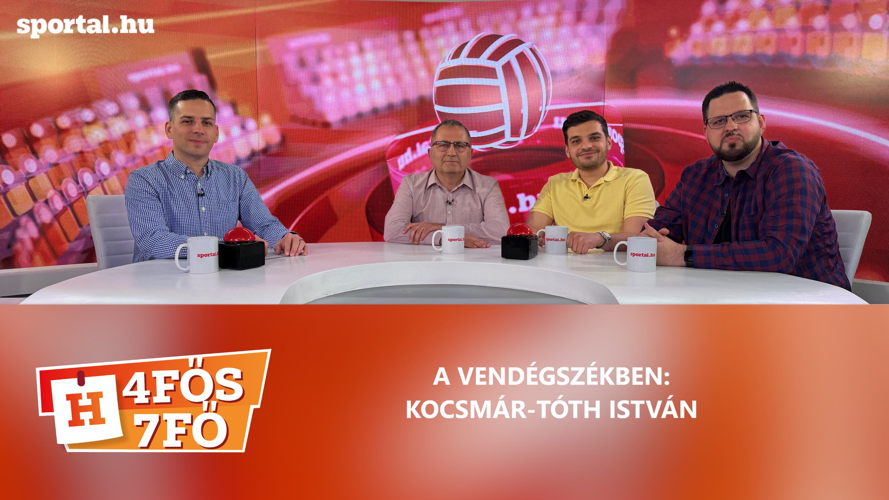 A Sportal Tv stúdiójában: Cselleng Ádám, Szekeres Tamás, Cseh Benjámin és Kocsmár-Tóth István