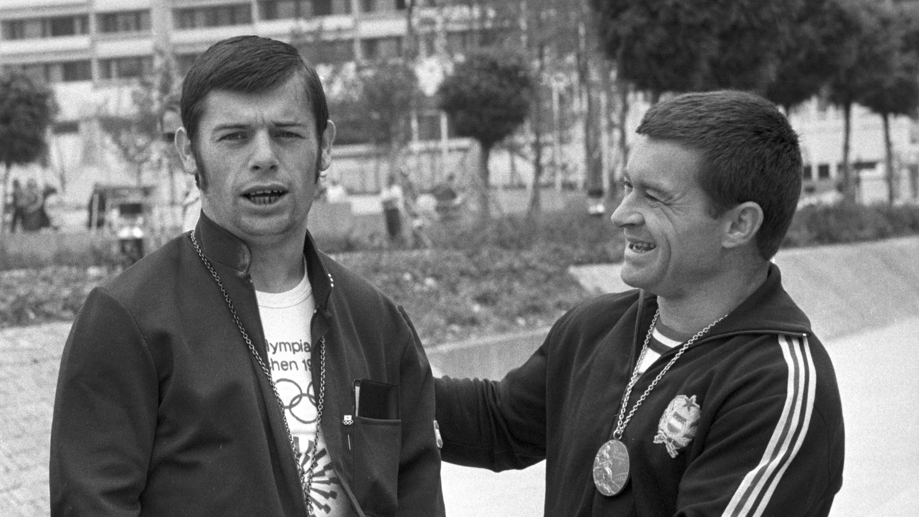Holczreiter (balra) és Földi az 1972-es olimpián, előbbi bronzérmes lett, utóbbi olimpiai bajnok (Fotó: MTI/Petrovits László)
