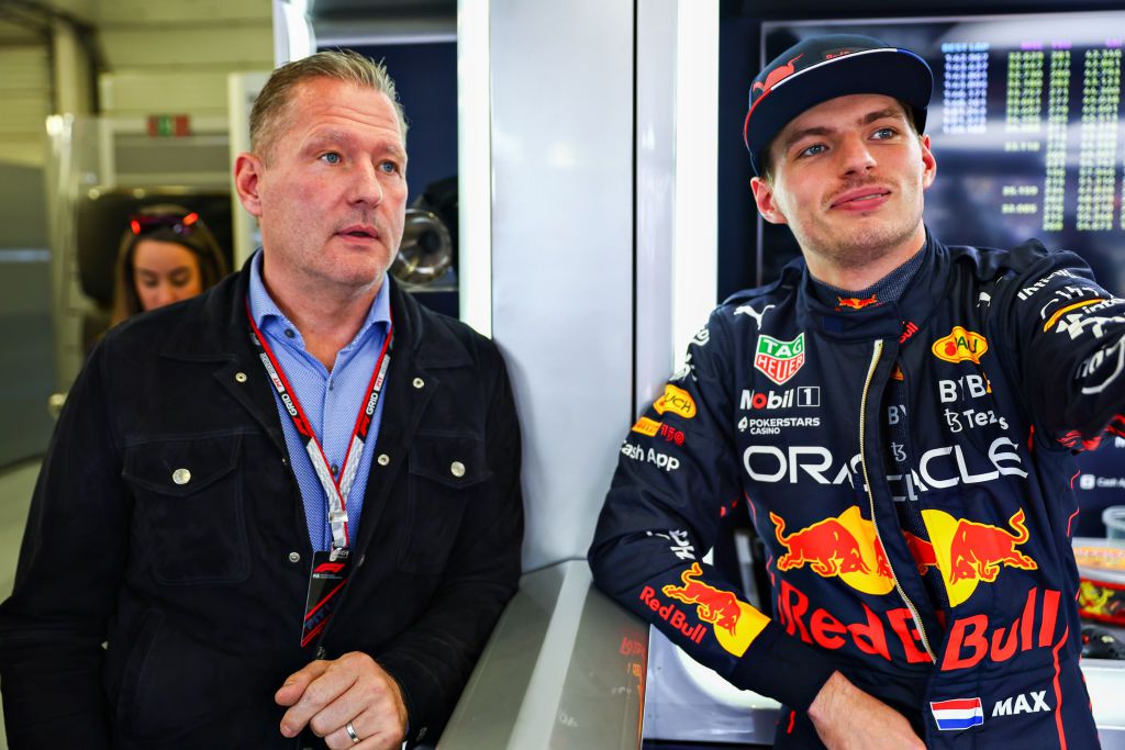 Jos Verstappen (balra) 107 nagydíjon indult a Forma-1-ben. Fia, Max valóra váltotta álmát. Fotó: Mark Thompson/Getty Images