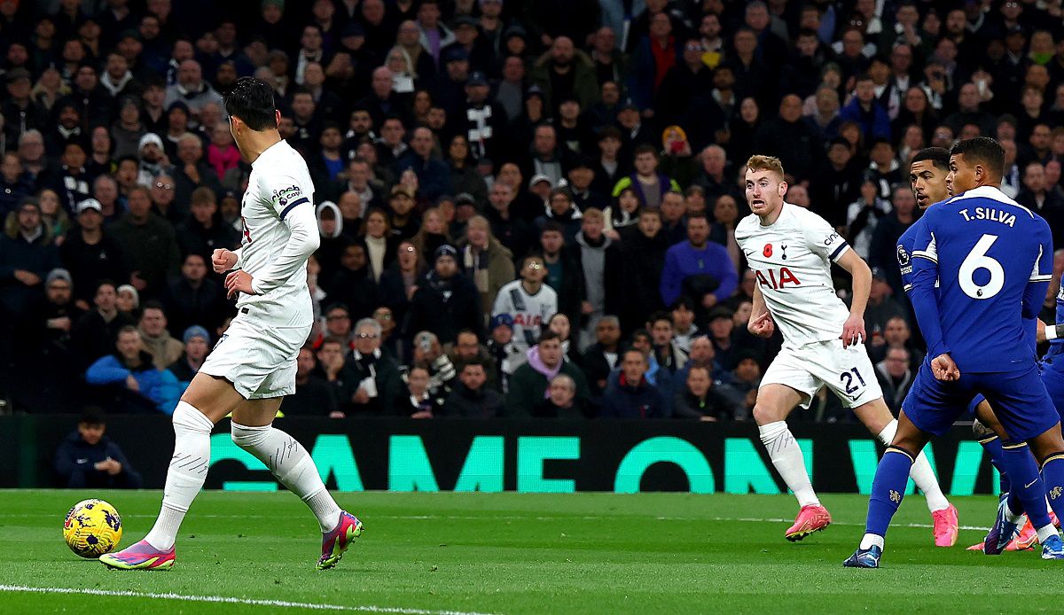 Dejan Kulusevski (21) megpattanó lövésével még a Tottenham vezetett (Fotó: Getty Images)