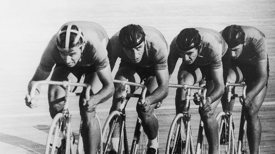 Franco Testa, Mario Vallotto, Luigi Arienti és Mario Vigna (balról jobbra) alkotta az olimpiai bajnok négyest