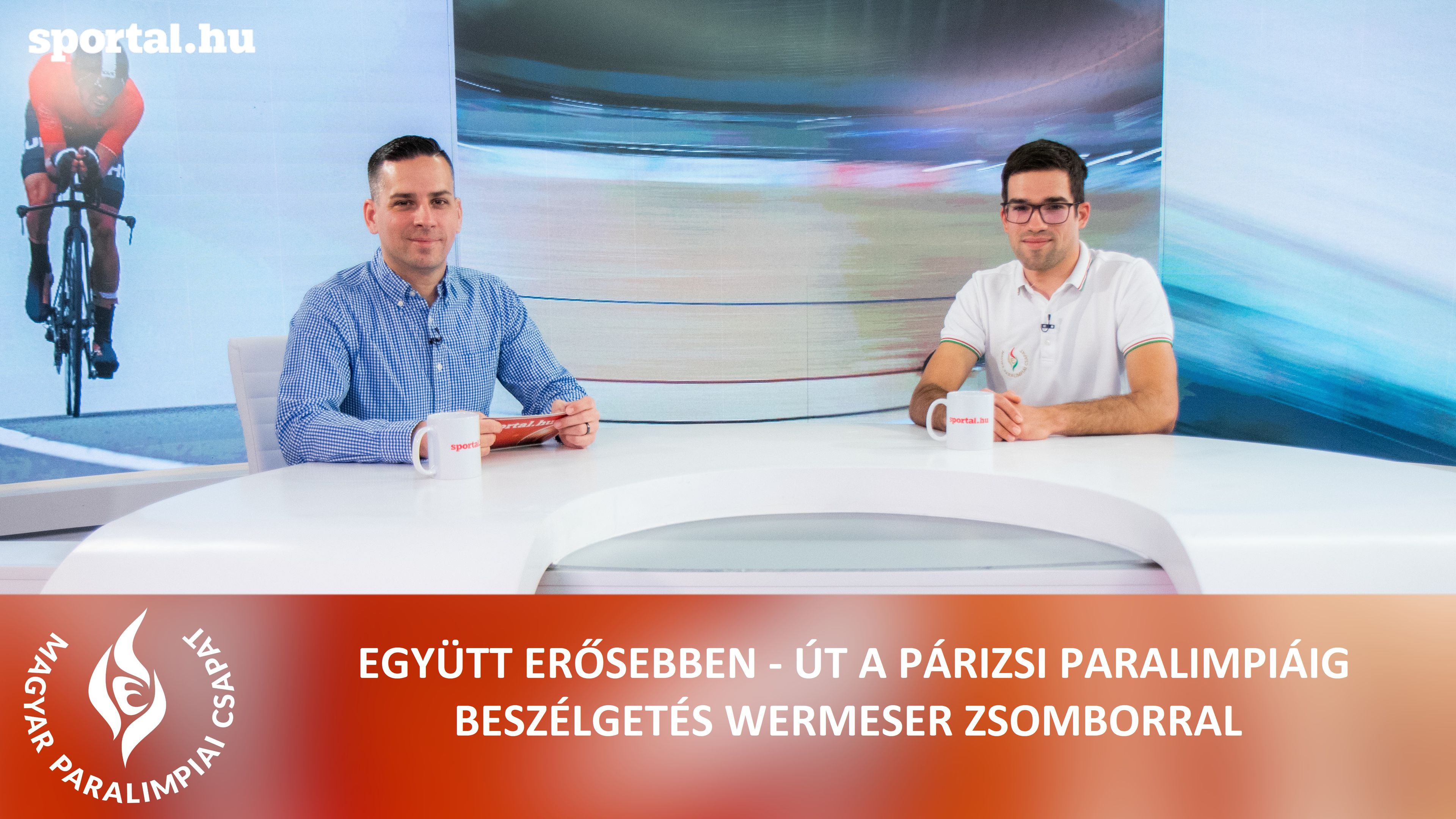 A Sportál Tv stúdiójában Wermeser Zsombor, paralimpiai hetedik helyezett parakerékpáros