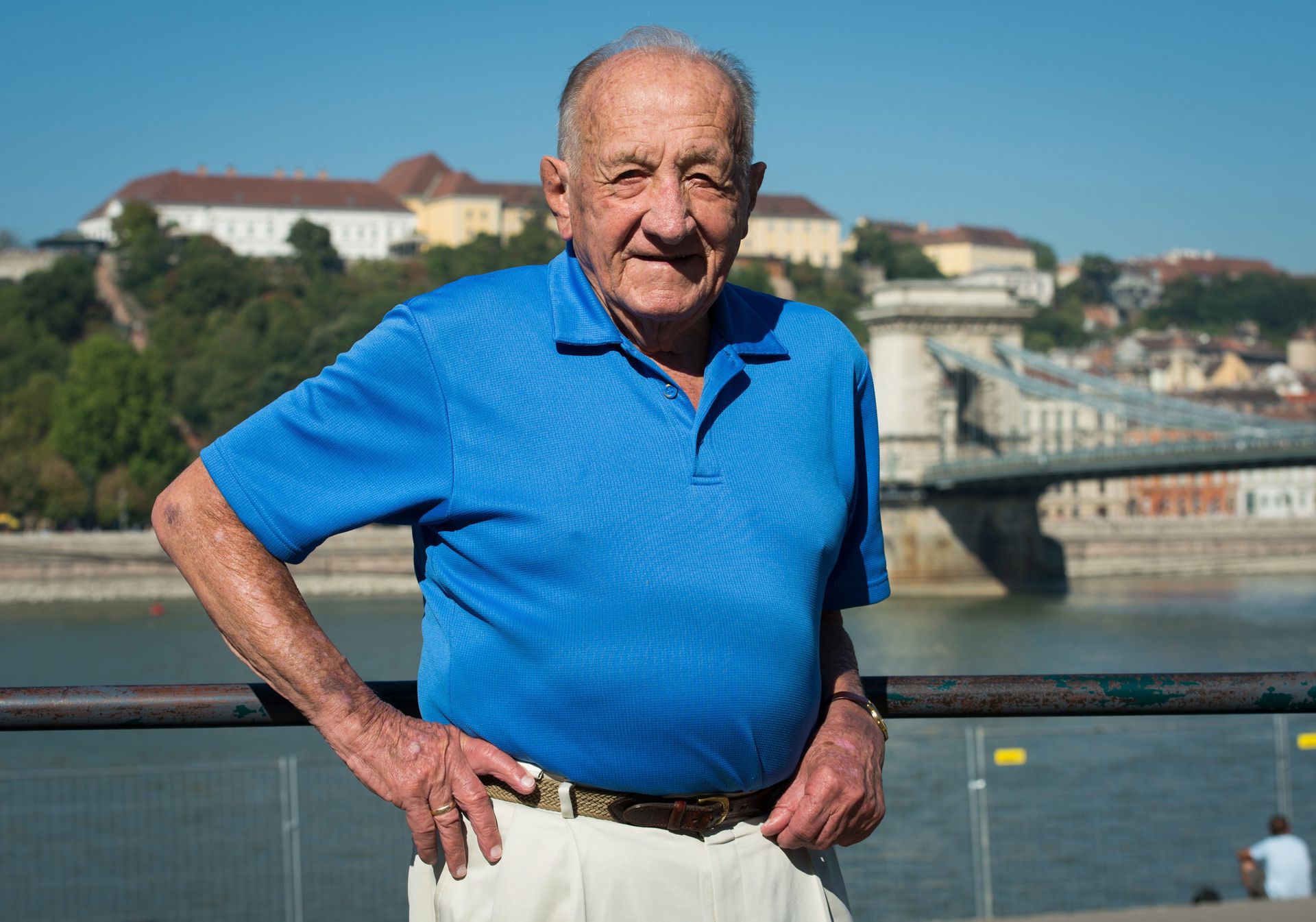 Az Amerikában élő Tarics Sándor még 99 évesen is repülőre ült és hazalátogatott (Fotó: MTI/Illyés Tibor)