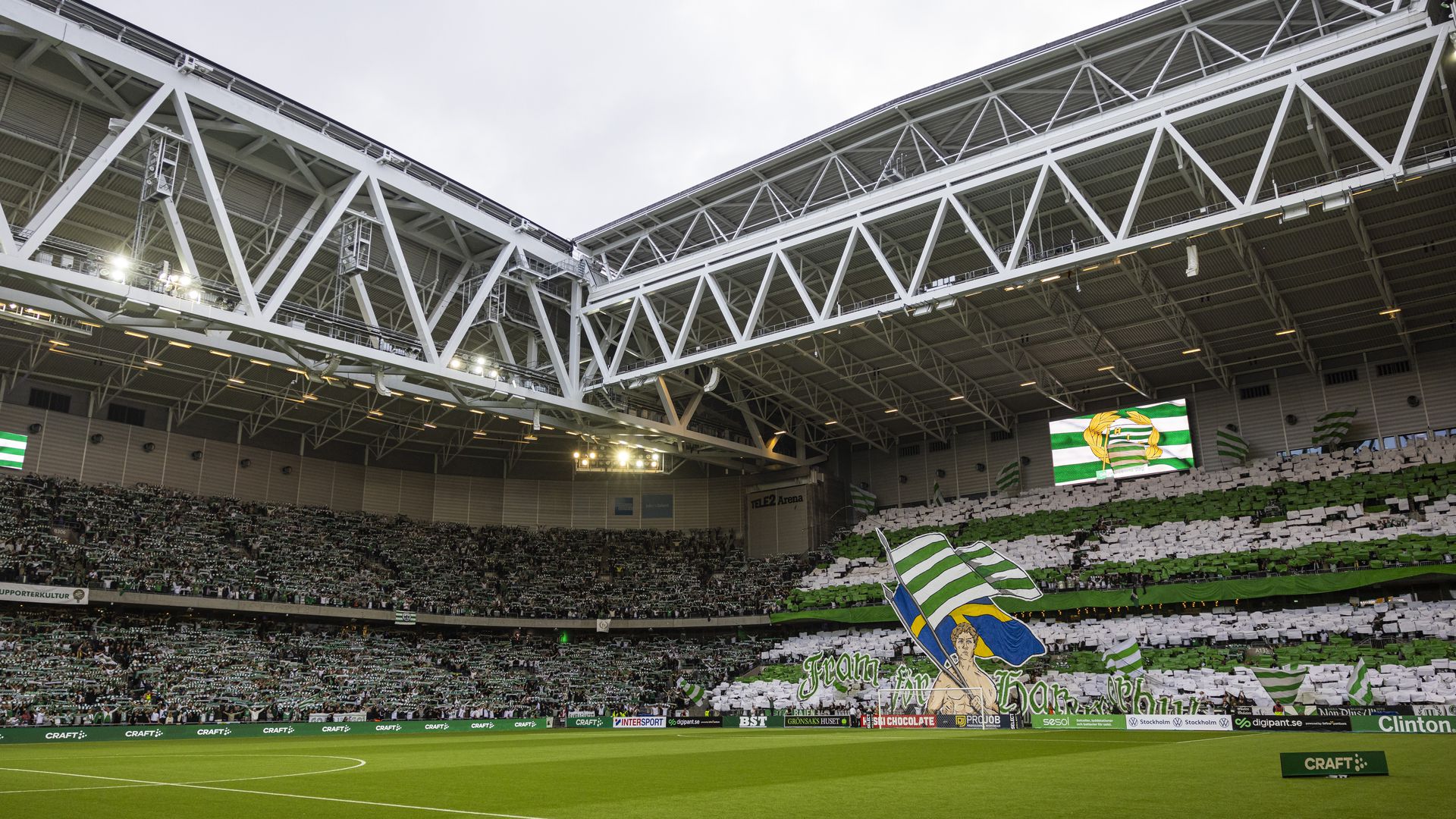 Gyakran megtelik a stockholmi Tele2 Arena, így lesz az idényzárón a Halmstad elleni bajnokin is. (Fotó: Getty Images)