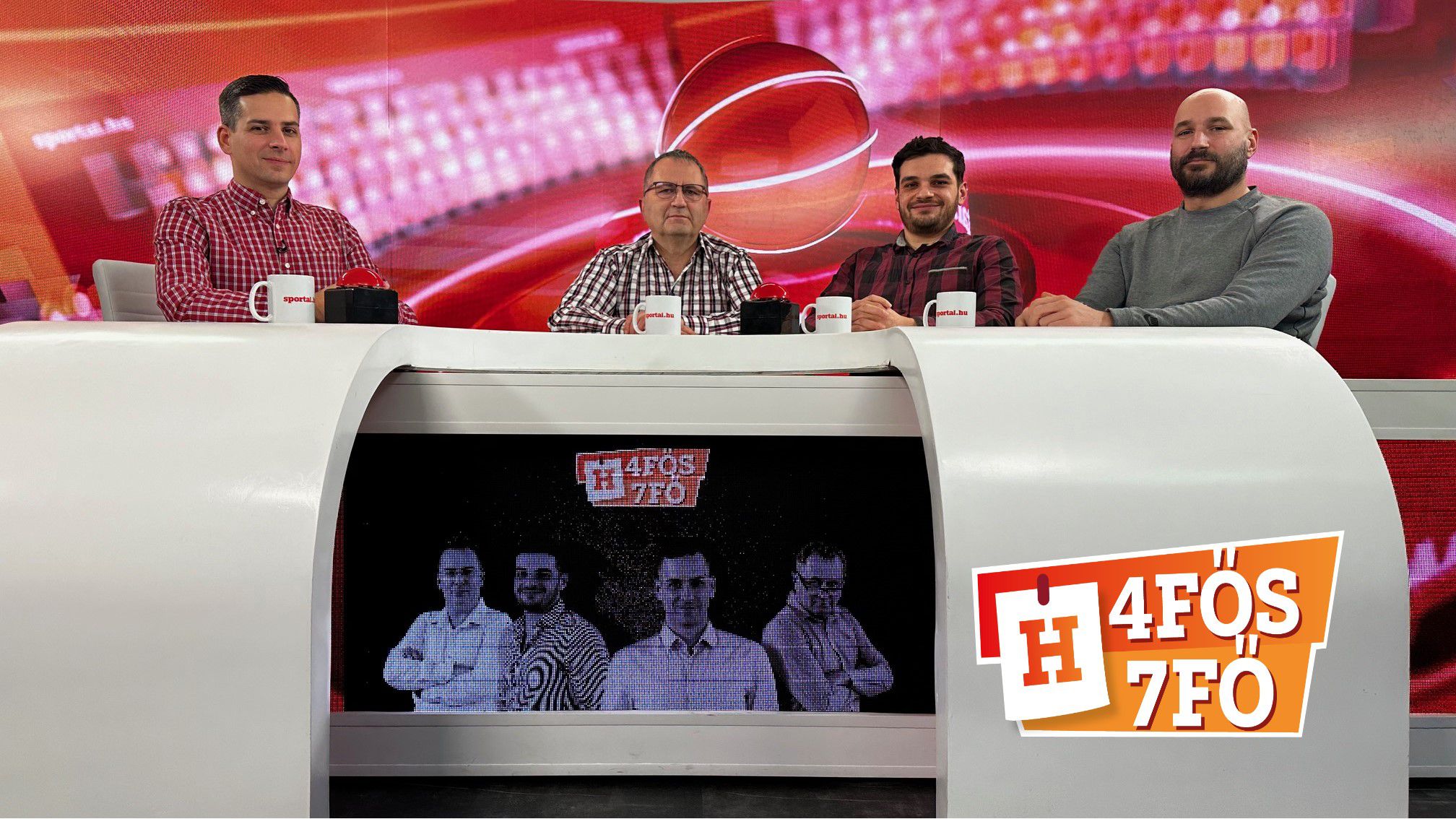 A Sportál Tv stúdiójában: Cselleng Ádám, Szekeres Tamás, Cseh Benjámin és Rádonyi Kristóf