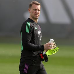 Manuel Neuer a Bayen München hétfői edzésén