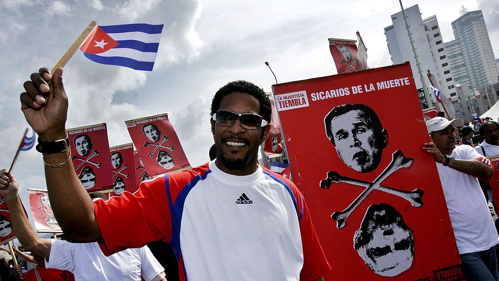 Már 2006-ban is tudta, mi a kötelessége... Egy havannai tüntetésen George W. Bush-t a Halál bérgyilkosának nevezte (Fotó: Getty Images)
