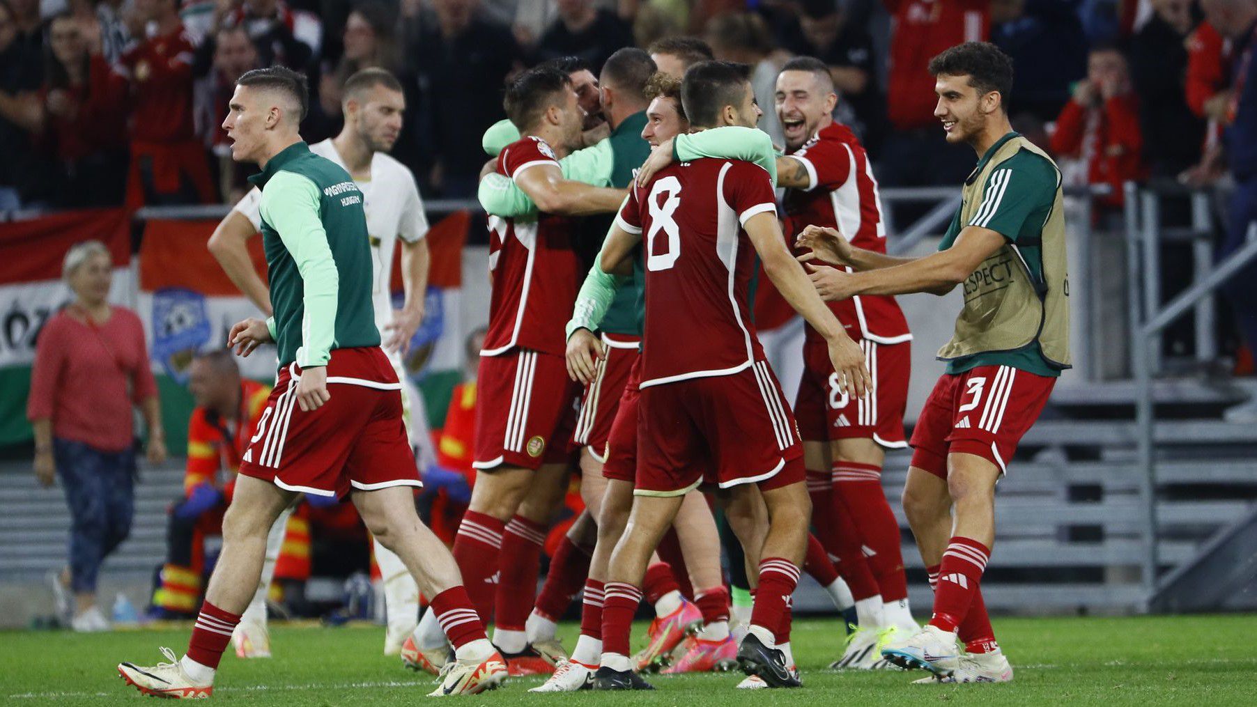 A kép, amit látni szeretnénk a Bulgária elleni meccs után: ünneplő magyar futballisták (Fotó: Fuszek Gábor)